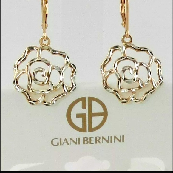 Giani Bernini Jewelry - Giani Bernini 18K Rose Gold Sterling Silver Flower Earrings